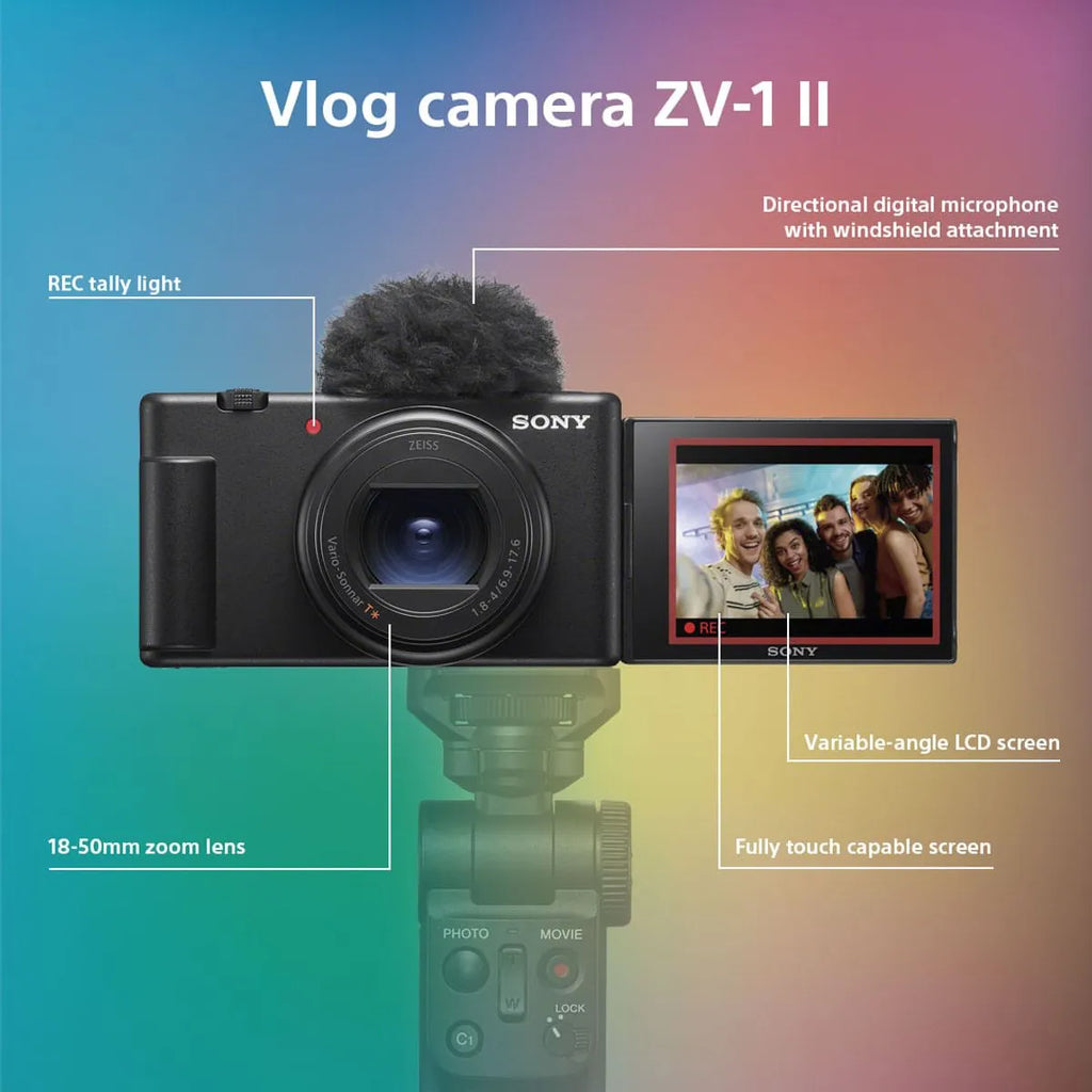Sony ZV-1 II Aparat Foto Compact Vlogging 4K Obiectiv 18-50mm F1.8-4 Negru