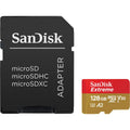 SanDisk Extreme Card de Memorie MicroSDXC 128GB A2 C10 V30 UHS-I U3 + Adaptor SD + 1 An RescuePRO Deluxe