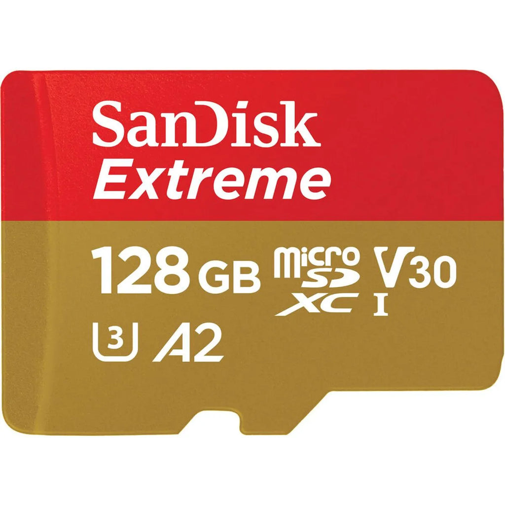 SanDisk Extreme Card de Memorie MicroSDXC 128GB A2 C10 V30 UHS-I U3 + Adaptor SD + 1 An RescuePRO Deluxe